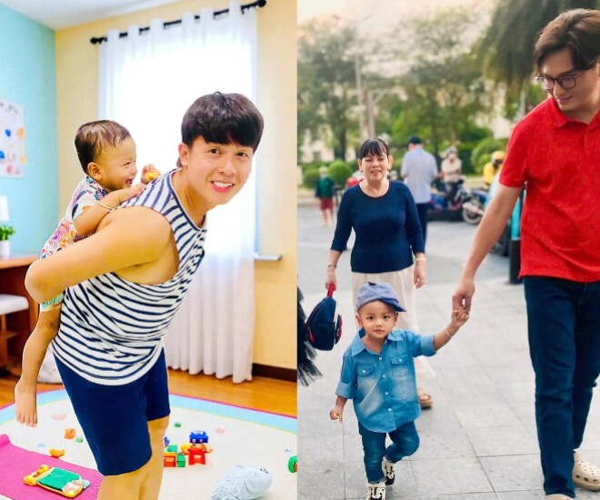 Con trai Hòa Hiệp 1 tuổi đã đi học mẫu giáo, được Bá Thắng dắt tay đưa đến trường 1 Con trai Hòa Hiệp đi học mẫu giáo, được Bá Thắng dắt tay đưa đến trường.