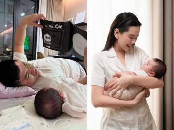 Cảnh chồng thiếu gia của Mai Ngọc chơi đùa với con trai trong biệt thự, quý tử 2 tháng tuổi rõ nét tuấn tú