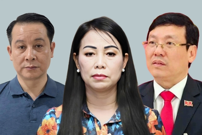 Cựu Phó bí thư thường trực Phạm Hoàng Anh, cựu Bí thư Hoàng Thị Thúy Lan và cựu Chủ tịch Lê Duy Thành (từ trái qua). Ảnh: P.D