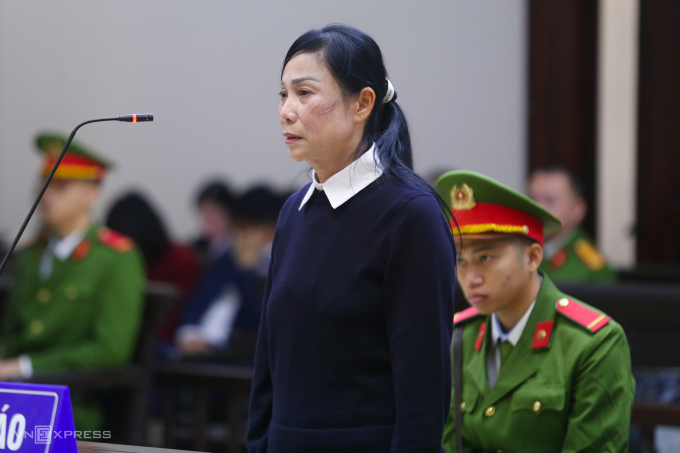 Bị cáo Hoàng Thị Thúy Lan tại tòa sáng nay. Ảnh: Phạm Dự