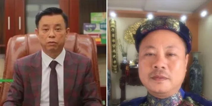 Bị cáo Phạm Văn Cách (trái) và Nguyễn Mạnh Quyền. BHXH Bắc Giang Phạm Văn Cách (trái) Nguyễn Mạnh Quyền.jpg