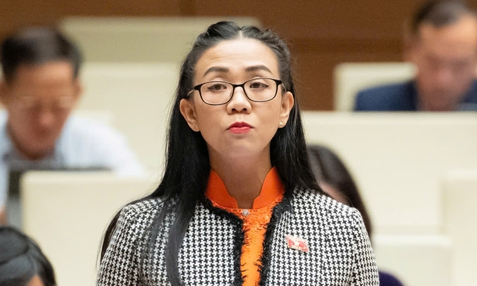 Đại biểu Trịnh Thị Tú Anh phát biểu tại phiên họp chiều 8/12. Ảnh: Media Quốc hội