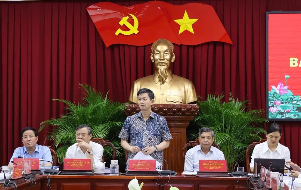 Bí thư Lê Quang Tùng phát biểu kết luận cuộc họp. Ảnh: CTV quy-hoach-tp-can-tho-3.jpg