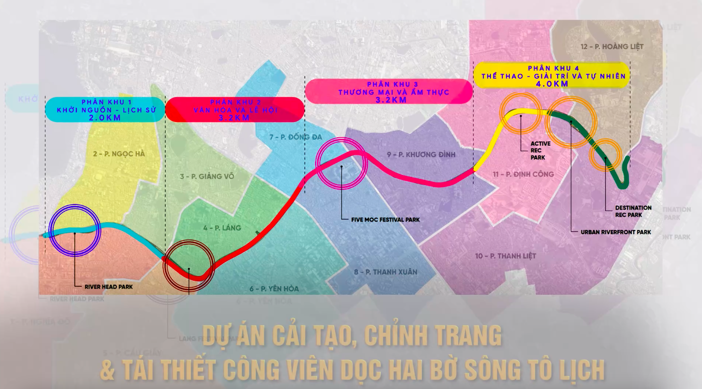 Kiến trúc, cảnh quan công viên sông Tô Lịch