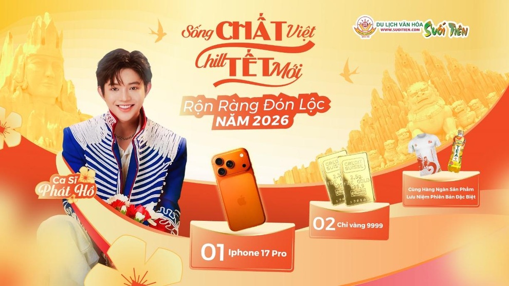 Đón Tết Dương lịch tại Suối Tiên, cơ hội nhận lộc vàng và Iphone 17 Pro - 1