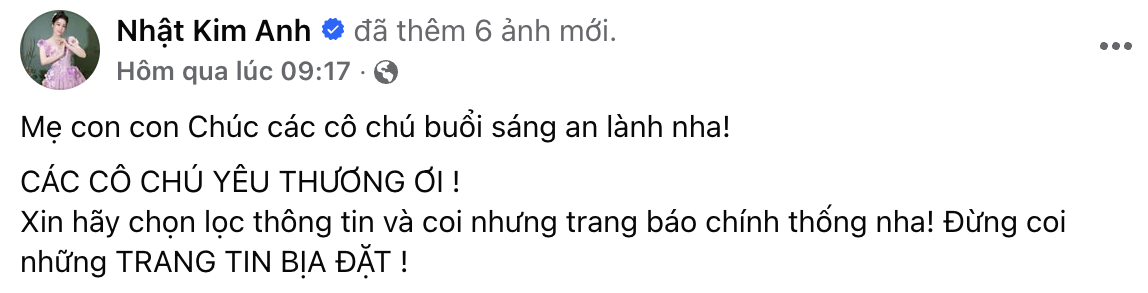 Facebook tick xanh Nhật Kim Anh đáp trả cộng đồng mạng 2 Facebook tick xanh Nhật Kim Anh đáp trả cộng đồng mạng - Ảnh 2.