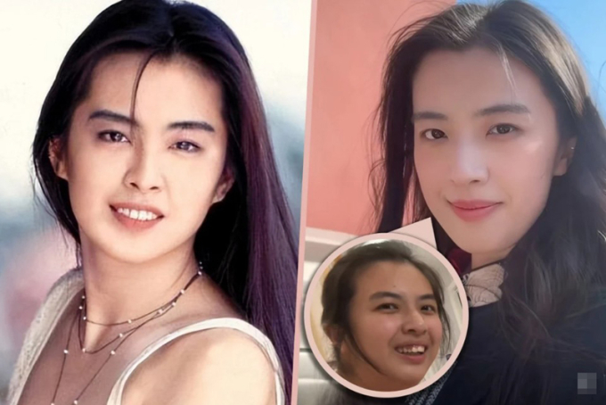 Lưu (trái) sau khi giảm cân được nhận xét giống nữ diễn viên nổi tiếng Vương Tổ Hiền. Ảnh: Douyin/Sohu