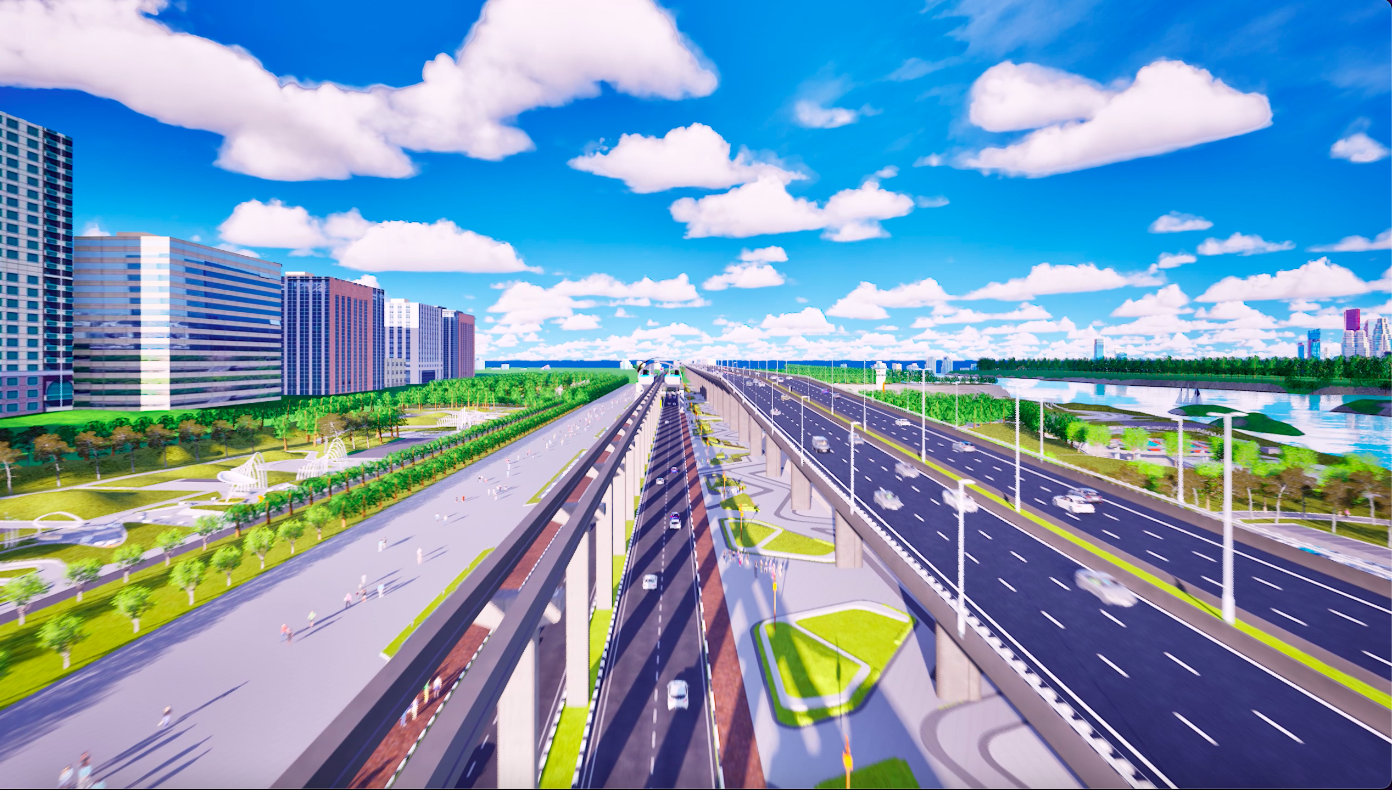 Trục đại lộ cảnh quan  sông Hồng