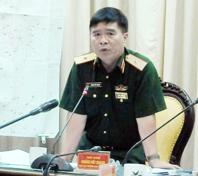 Thiếu tướng Hoàng Viết Quang, cựu phó cục trưởng Cục Tác chiến trong một hội nghị năm 2017. Ảnh: VATM