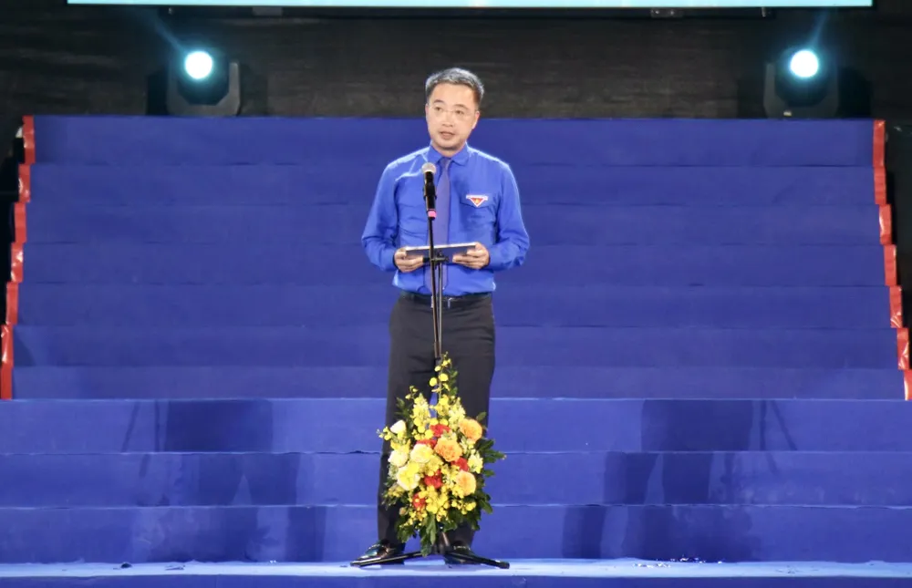 Anh Nguyễn Tường Lâm, Bí thư Trung ương Đoàn, Chủ tịch Trung ương Hội LHTN Việt Nam. Ảnh: HN Tình nguyện Quốc gia (2).jpg