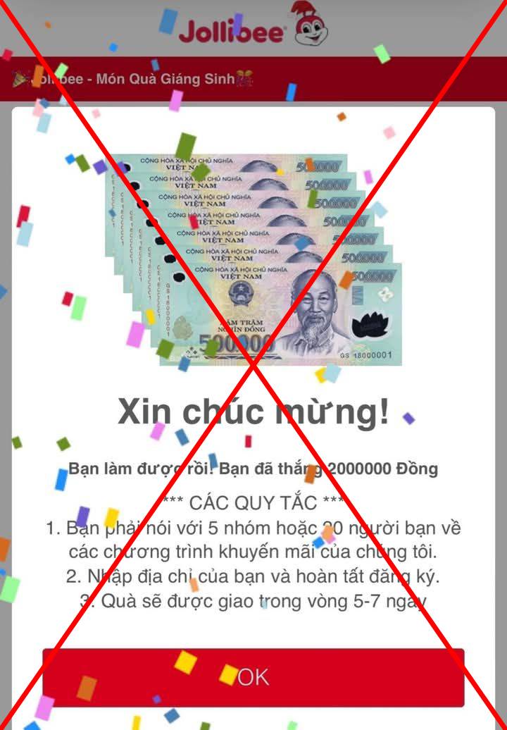 Jollibee Việt Nam cảnh báo lừa đảo nghiêm trọng- Ảnh 2.