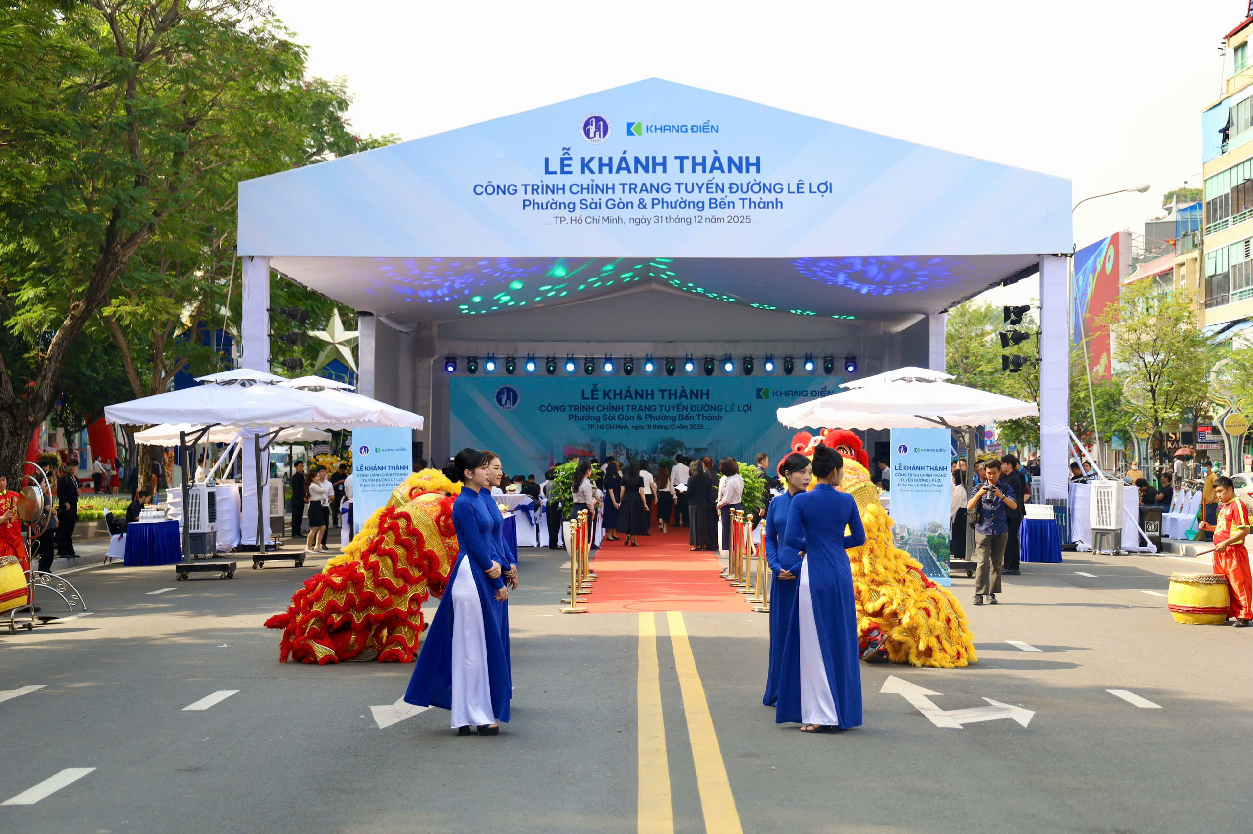 Khánh thành công trình chỉnh trang đường Lê Lợi giữa trung tâm TPHCM - Ảnh 1.