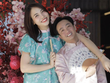 Đàm Thu Trang được khen khéo chọn giày khi sánh đôi Cường Đôla