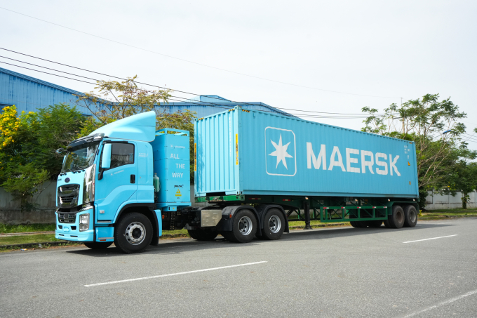 Xe tải điện vận chuyển container Maersk dự kiến triển khai ở Việt Nam. Ảnh công ty cung cấp
