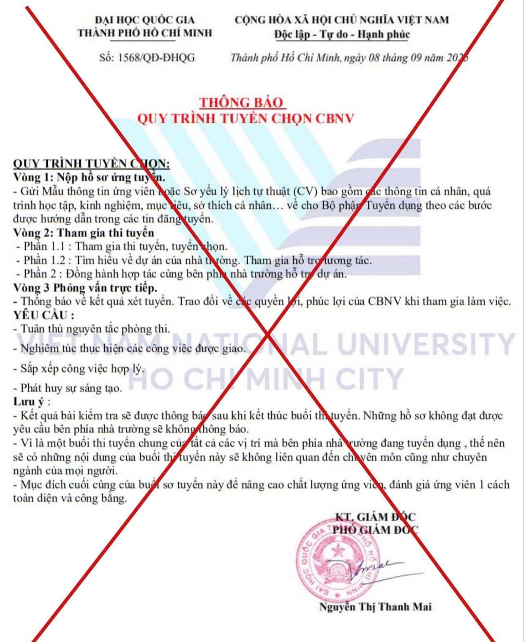 Mạo danh đại học lớn nhất nước để tuyển cán bộ, kêu gọi từ thiện - 1