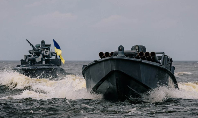 Hai xuồng Sea Baby trong ảnh công bố hôm 22/10. Ảnh: SBU