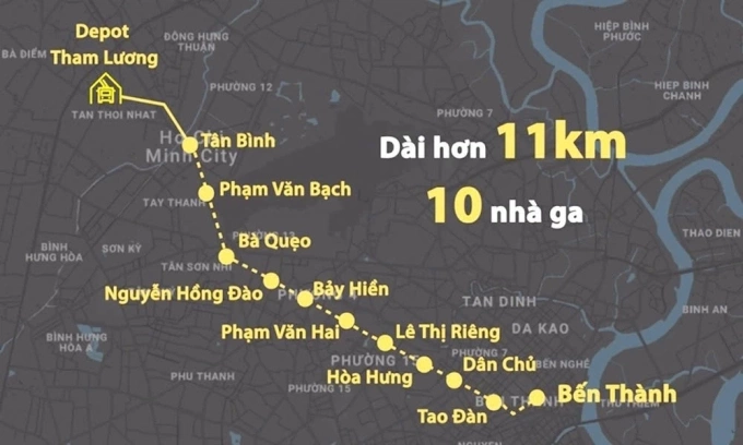 Hướng tuyến Metro Số 2. Đồ họa: Thanh Huyền