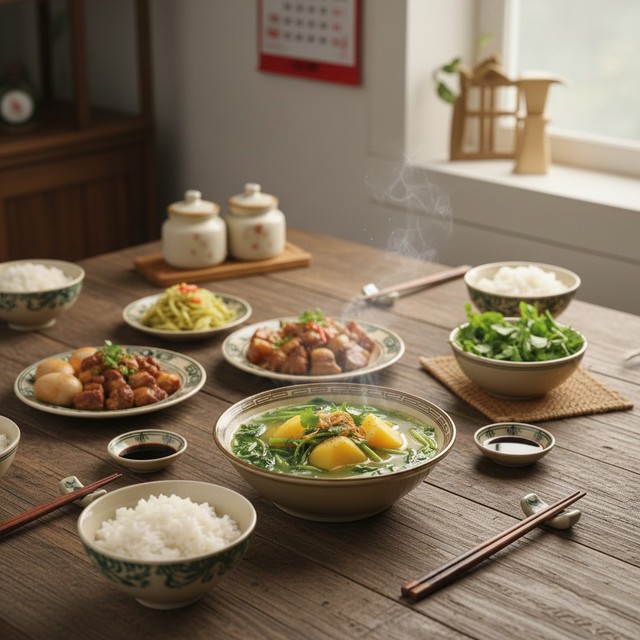 Món canh khoai tây nấu rau cần là món dễ ăn, 'đưa cơm' với tất cả thành viên trong gia đình.