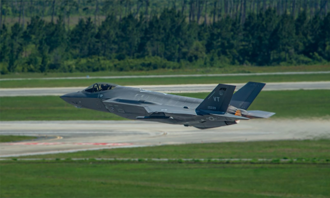 Tiêm kích F-35A tại căn cứ không quân Tyndall, bang Florida tháng 5/2024. Ảnh: USAF