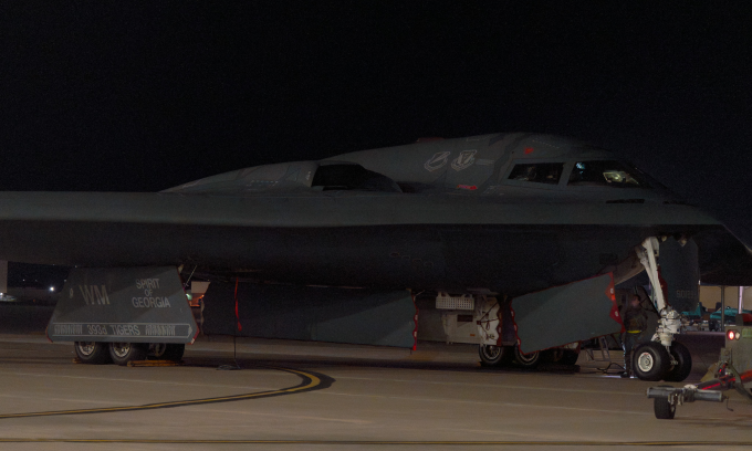Oanh tạc cơ B-2 Spirit of Georgia tại căn cứ Whiteman hôm 6/11. Ảnh: USAF