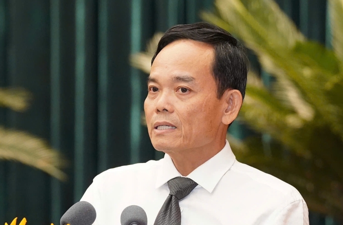 Bí thư Trần Lưu Quang phát biểu tại hội nghị Ban chấp hành Đảng bộ TP HCM, chiều 15/12. Ảnh: An Phương