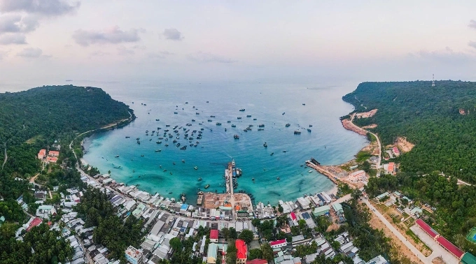 Quần đảo Thổ Châu nhìn từ trên cao. Ảnh: Phương Vũ