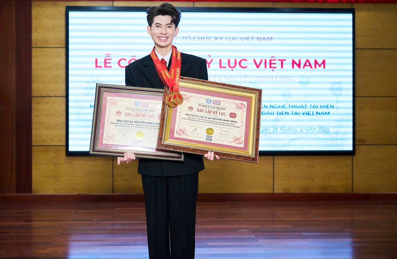 Nhà thiết kế Nguyễn Minh Công lần thứ hai nhận kỷ lục Việt Nam- Ảnh 1.