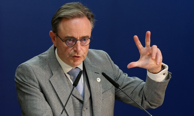 Thủ tướng Bỉ Bart De Wever tại một cuộc họp báo ở Brussels ngày 23/10. Ảnh: Reuters