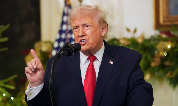 Ông Trump phát biểu tại Nhà Trắng hôm 17/12. Ảnh: AP