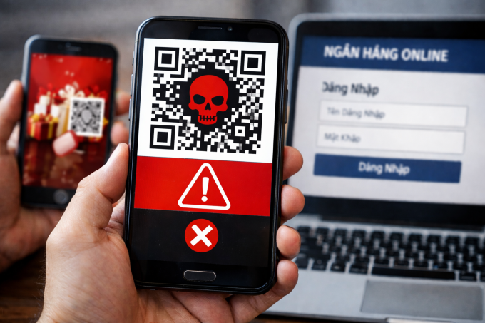 Minh họa về lừa đảo qua mã QR. Ảnh: ChatGPT