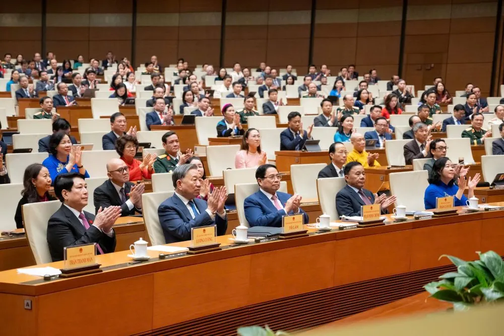 Quốc hội bế mạc kỳ họp cuối cùng của nhiệm kỳ XV chiều 11-12. Ảnh: QH quoc-hoi-be-mac.jpg