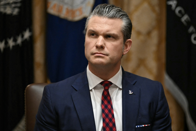 Bộ trưởng Quốc phòng Mỹ Pete Hegseth tại cuộc họp nội các ở Nhà Trắng ngày 2/12. Ảnh: AFP