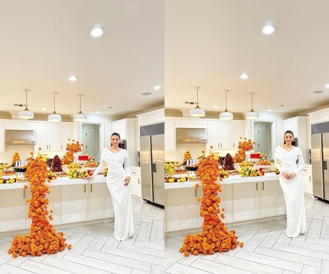 Sao Việt 24h: Phạm Hương đăng bàn tiệc Lễ Tạ ơn rực rỡ trong biệt thự 1000m2 tại Mỹ, khoe cuộc sống viên mãn ở trời Tây 1 Phạm Hương đẹp rạng rỡ, sang trọng bên bàn tiệc tại gia.