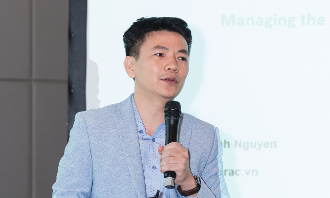 Ông Nguyễn Trọng Minh, Nhà sáng lập kiêm CEO Grac tại một sự kiện ở TP HCM chiều 17/12. Ảnh: CFA