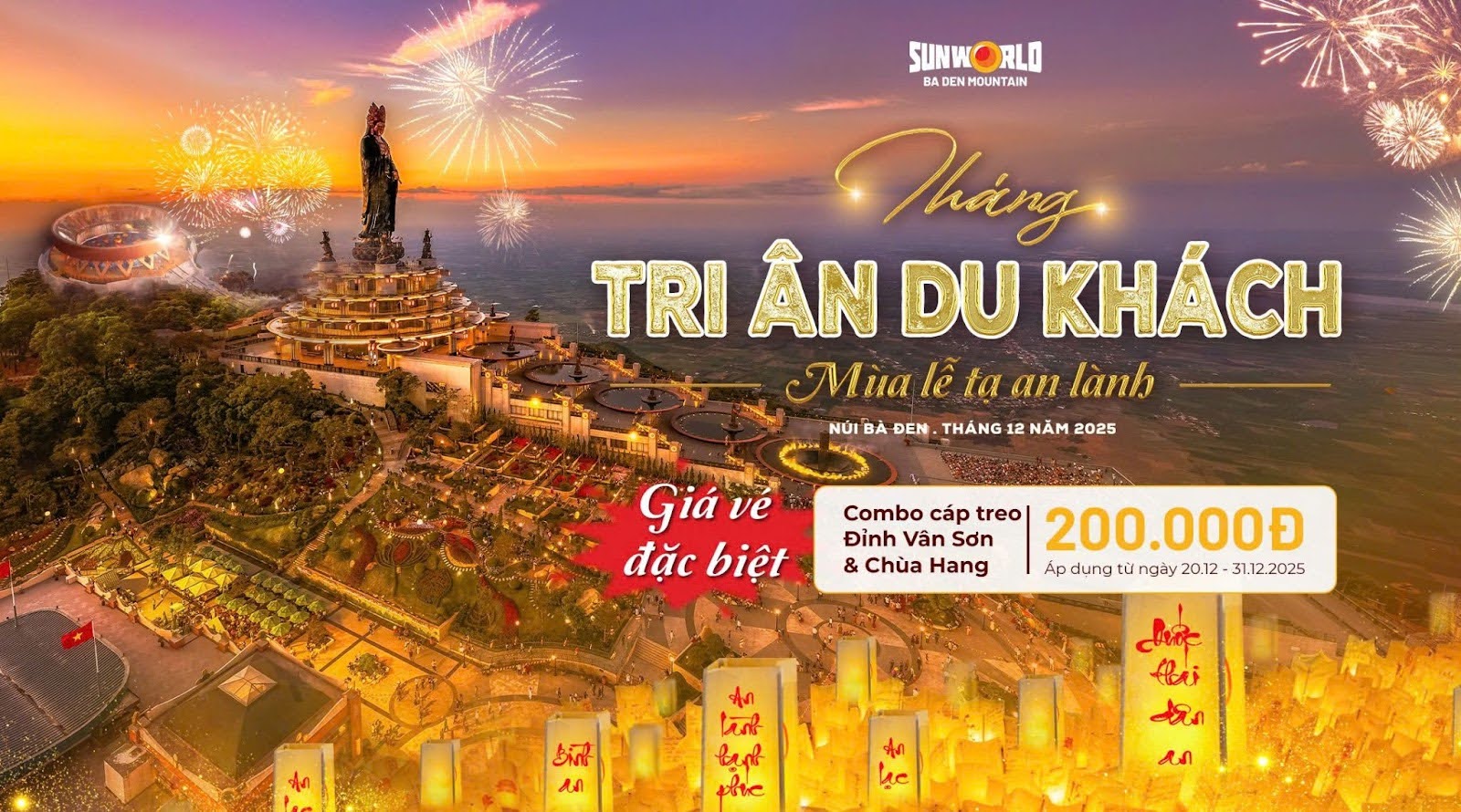 Sun World Ba Den Mountain tri ân du khách với combo vé cáp treo chỉ 200.000 đồng 1 Sun World Ba Den Mountain tri ân du khách với combo vé cáp treo chỉ 200.000 đồng - 1