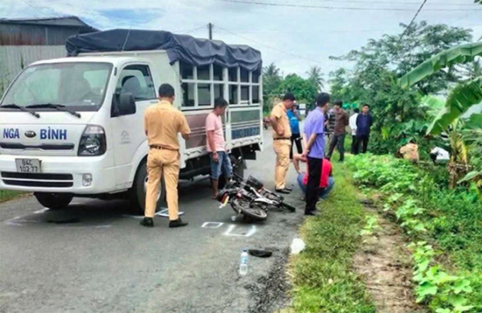 Hiện trường vụ tai nạn khiến nữ sinh tử vong ngày 4/9/2024. Ảnh: Người dân cung cấp