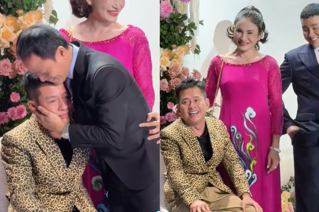 Tấn Beo ngồi xe lăn dự đám cưới con trai, đồng nghiệp quây quần hỏi thăm - 1