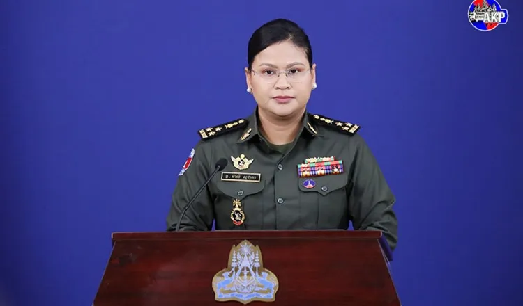 Trung tướng Maly Socheata - người phát ngôn Bộ Quốc phòng Campuchia. Ảnh: AKP campuchia, thái lan.jpg