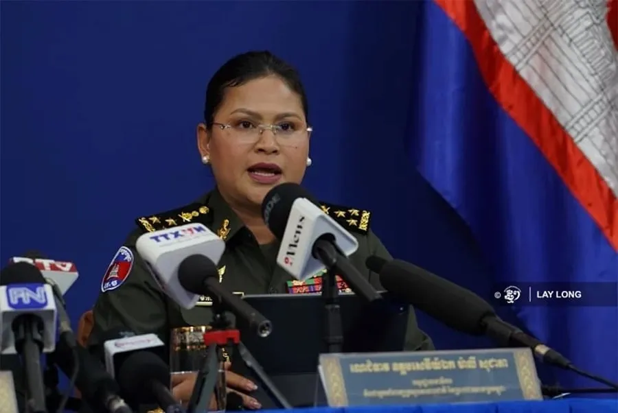 Người phát ngôn Bộ Quốc phòng Campuchia - bà Maly Socheata. Ảnh: THMEY THMEY 2.jpg