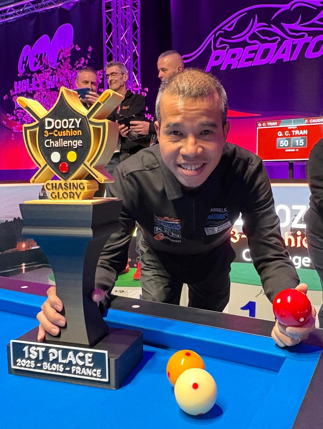 Billards: Thắng ấn tượng thiên tài Caudron, Trần Quyết Chiến vô địch và nhận tiền thưởng khủng- Ảnh 1.