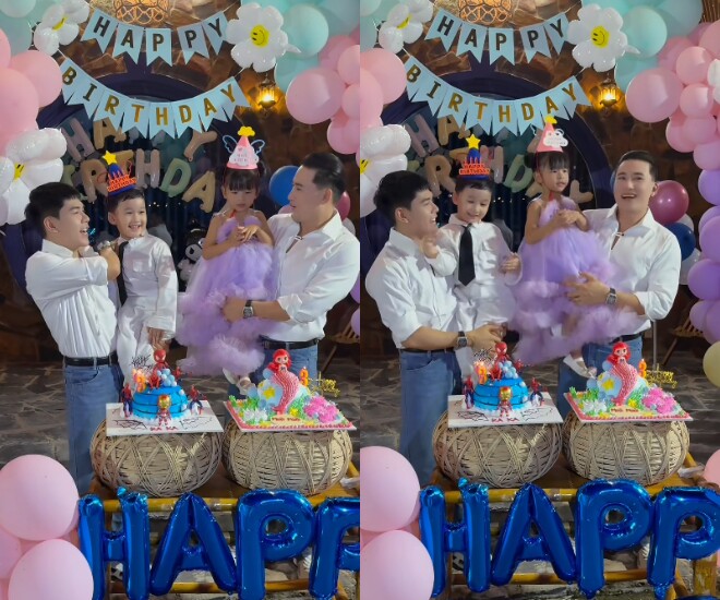 Thanh Đoàn và Hà Trí Quang làm sinh nhật hoành tráng cho 2 con chung, khoe ông nội tự tay trang trí tiệc cho cháu 1 Thanh Đoàn và Hà Trí Quang tổ chức sinh nhật hoành tráng cho 2 con.