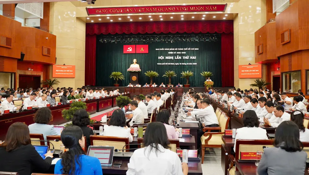 Hội nghị tập trung giải quyết bốn yêu cầu lớn mà Tổng Bí thư Tô Lâm đã gửi gắm tại Đại hội đại biểu Đảng bộ TP.HCM lần thứ nhất. Ảnh: THUẬN VĂN cong-an-tphcm-tp-khong-ma-tuy ((2).jpg