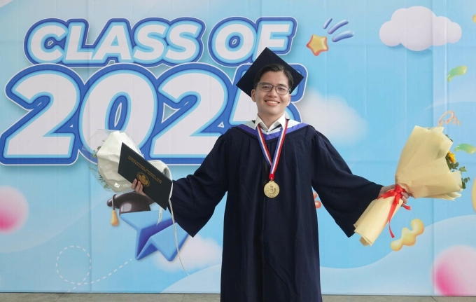 Hồ Vũ Hoàng Khoa trong ngày tốt nghiệp. Ảnh: Nhân vật cung cấp