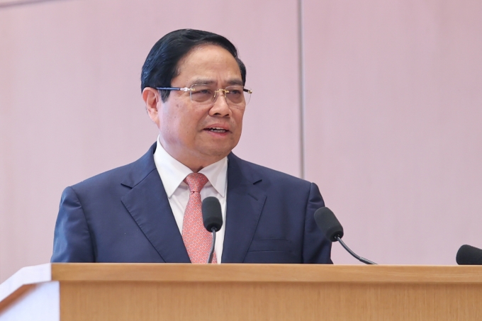 Thủ tướng Phạm Minh Chính phát biểu tại hội nghị, ngày 21/12. Ảnh: VGP