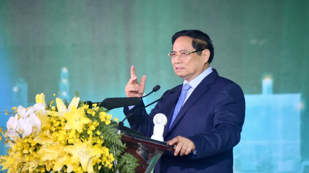 Thủ tướng Phạm Minh Chính phát biểu tại sự kiện. Thủ tướng Chính phủ 4.jpg