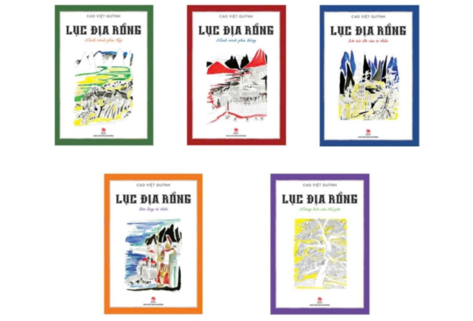 Trọn bộ năm cuốn tiểu thuyết Lục địa rồng. Ảnh: Nhà xuất bản Kim Đồng