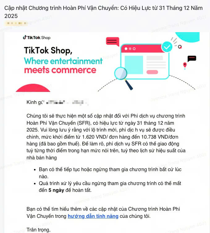 TikTok Shop tăng phí dịch vụ hoàn phí vận chuyển: Nhà bán hàng choáng váng - Ảnh 1. TikTok Shop tăng phí dịch vụ hoàn phí vận chuyển: Nhà bán hàng choáng váng - Ảnh 1.