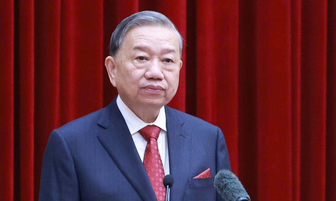 Tổng Bí thư Tô Lâm phát biểu bế mạc Hội nghị Trung ương 15 khóa 13, sáng 23/12. Ảnh: TTXVN