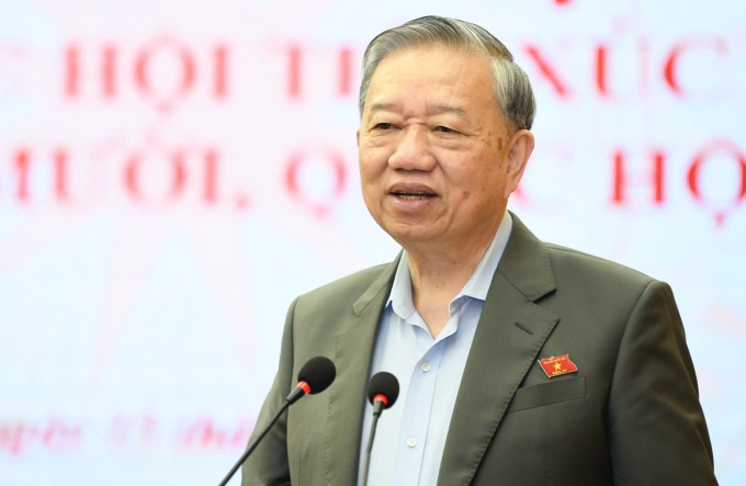 Tổng Bí thư Tô Lâm phát biểu tại buổi tiếp xúc cử tri, sáng 15/12. Ảnh: Hoàng Phong