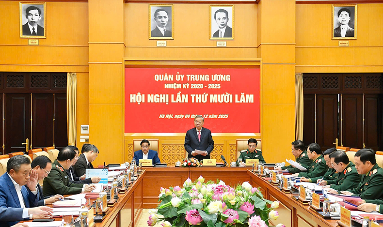 Tổng Bí thư Tô Lâm chủ trì hội nghị Quân ủy T.Ư lần thứ 15- Ảnh 1.
